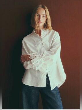Sezane Faria Shirt White Size 36